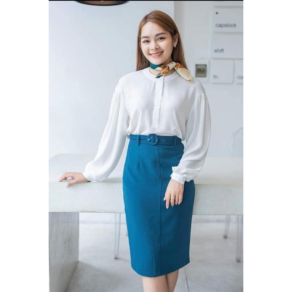 Chân váy công sở YODY chính hãng ôm thanh lịch, thiết kế nơ đai trẻ trung CVN3242