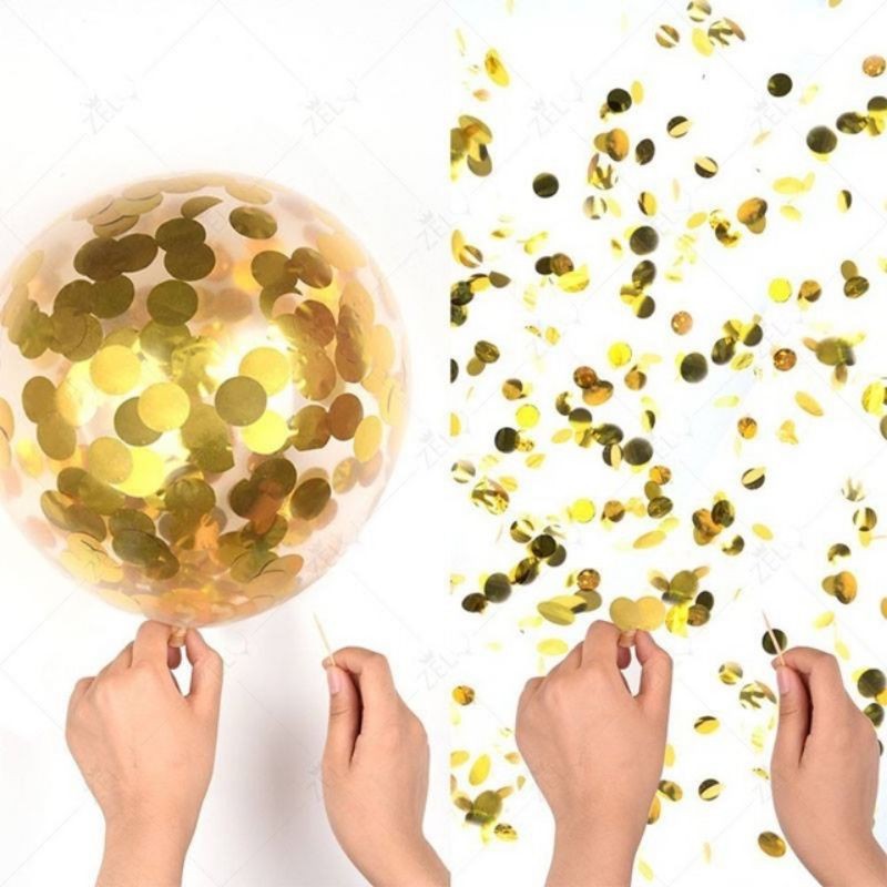 Set 5 bóng trong kèm hạt confetti