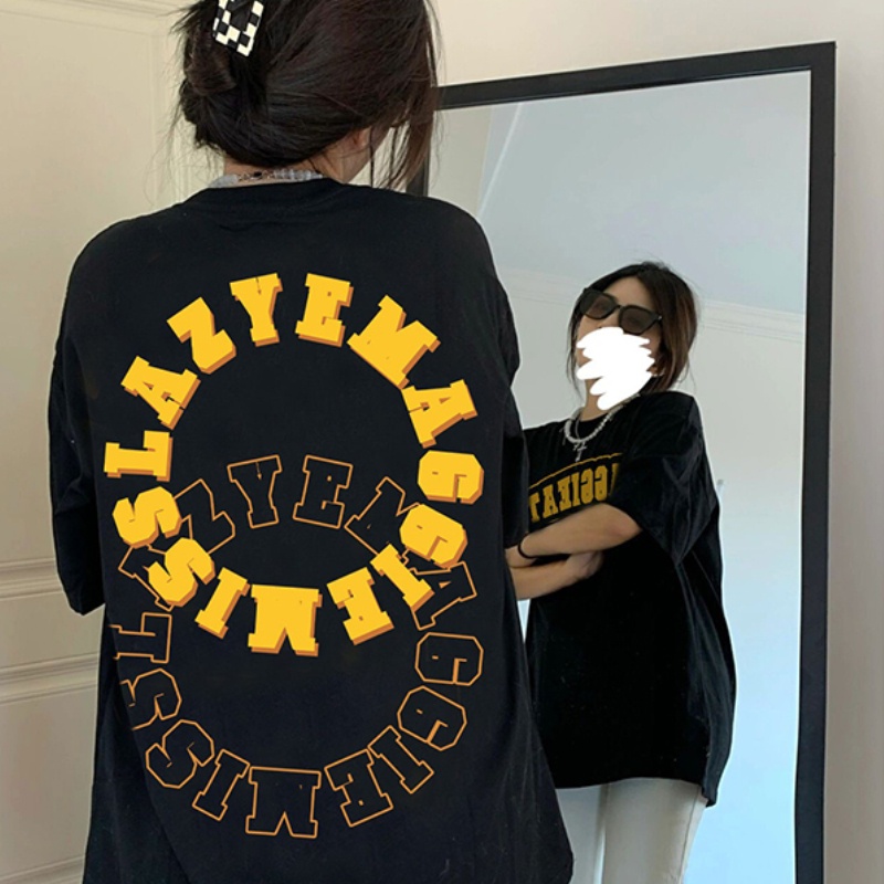 NRVP Áo thun tay ngắn cổ tròn thời trang mùa hè phong cách Hàn Quốc 2022 cho nữ