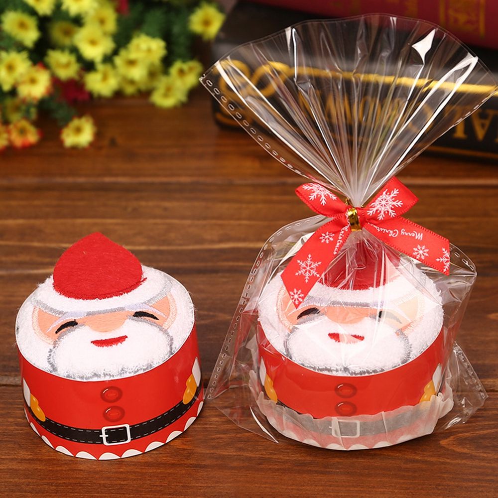 Khăn lau bằng cotton hình bánh chủ đề giáng sinh bằng cotton dùng để trang trí nhà cửa vào noel/ làm quà tặng năm mới