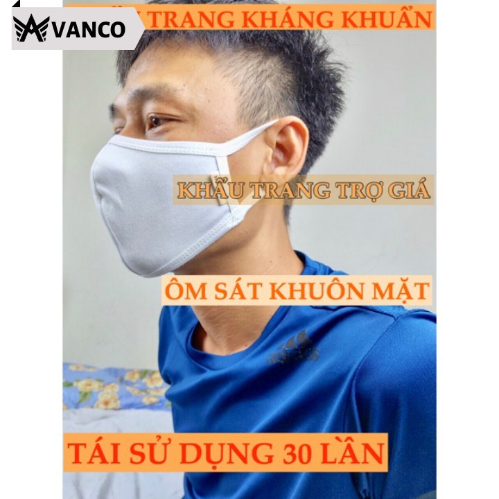 [TRỢ GIÁ - BÁN SỈ] Khẩu Trang Vải  3 Lớp Kháng Khuẩn Xuất Khẩu Nhật Bản - 2KTV