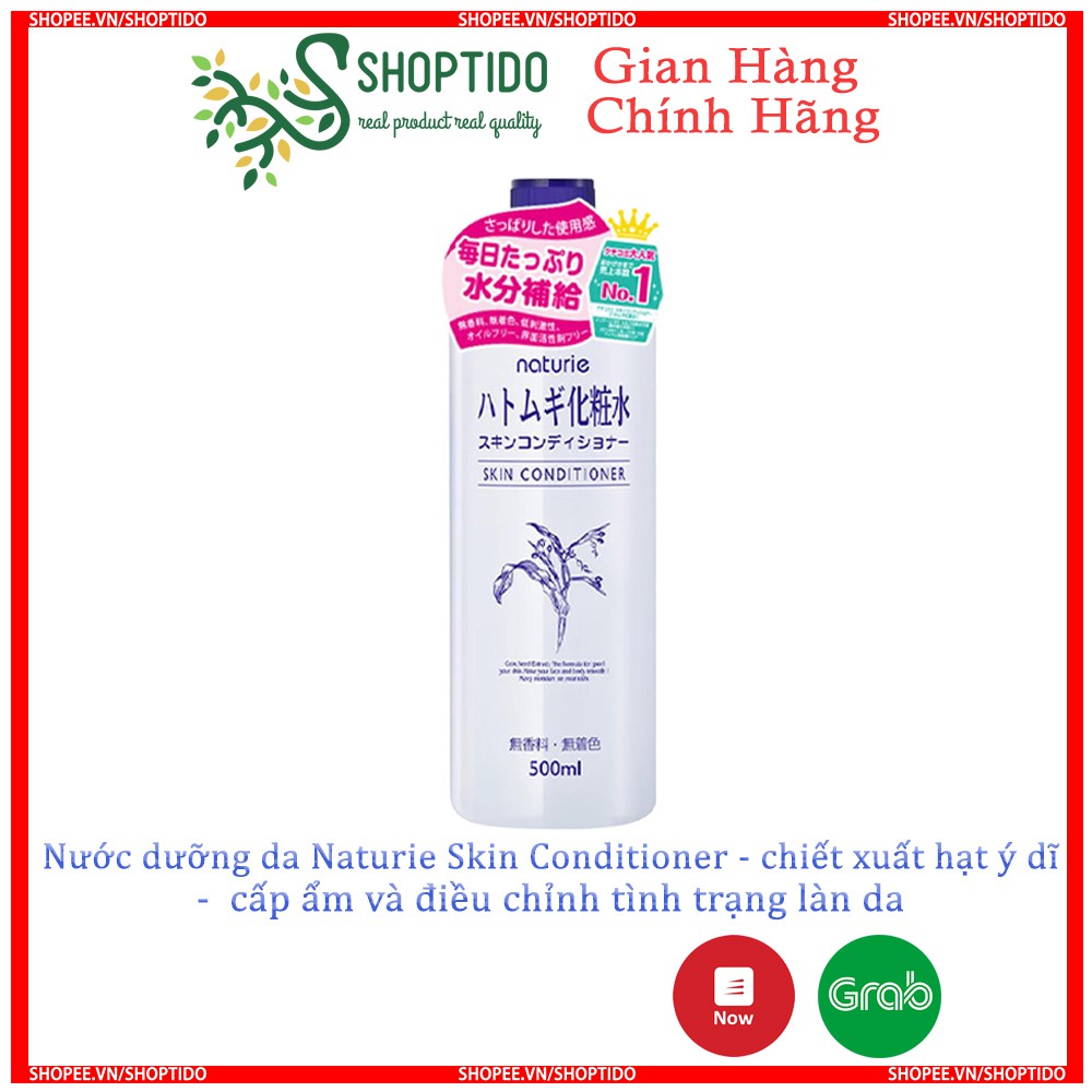 Nước Hoa Hồng Naturie Hatomugi Skin Conditioner dưỡng ẩm chuyên sâu và cải thiện da 500ml NPP Shoptido