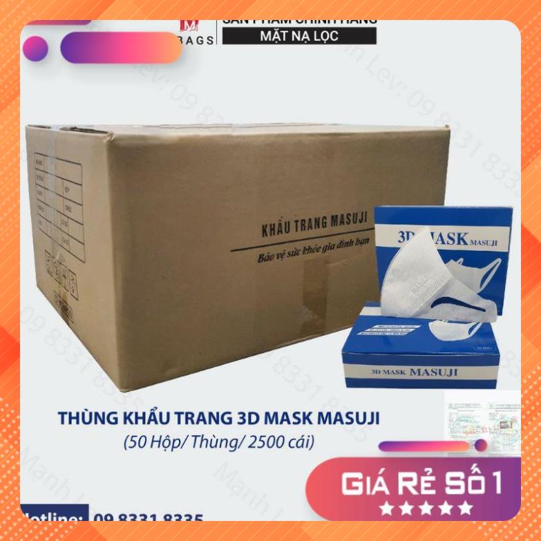 Thùng Khẩu Trang 3D Mask Kháng Khuẩn Chính Hãng Monji/Unimask/Duy Khánh/Diệu Linh trơn Ôm Sát