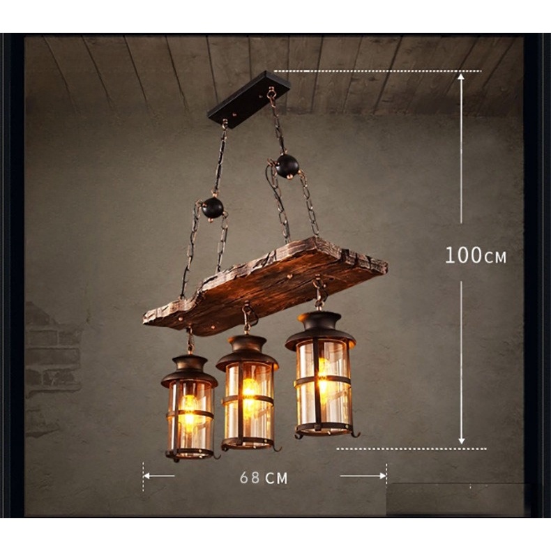 Đèn chùm gỗ mang hơi hướng hoài cổ trang trí quán bar, nhà hàng , trong gia đình , quán ăn ,reosrt