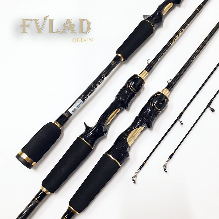 Cần câu lure carbon 2 ngọn FVLAD độ dài 1.8m - 2.1m - 2.4m Dùng cho máy đứng và máy ngang FVLAD CM17