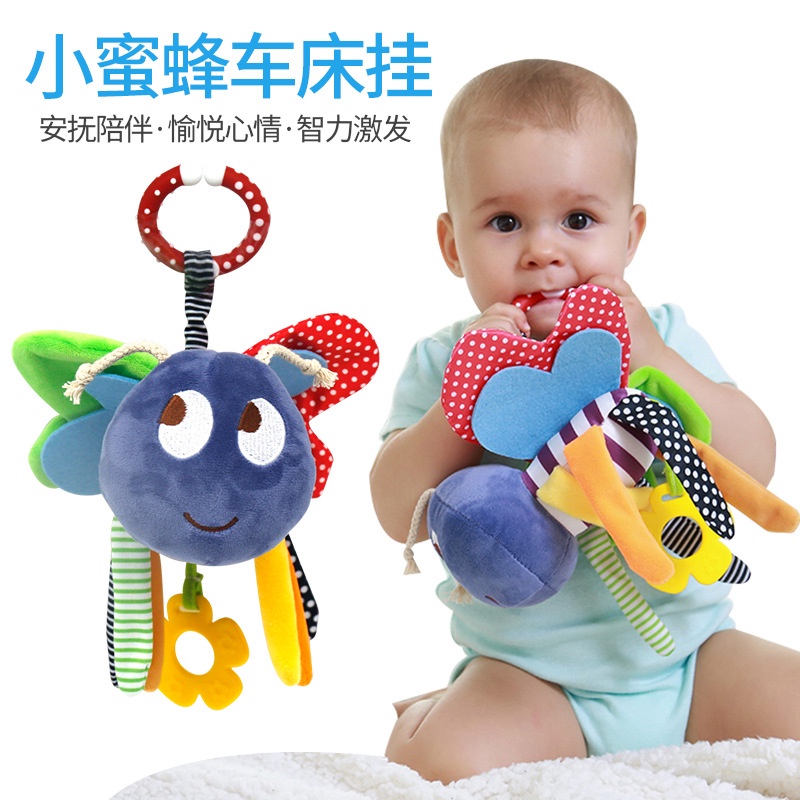 Đồ chơi thú bông gặm nướu treo nôi Kích thích thị giác cho bé