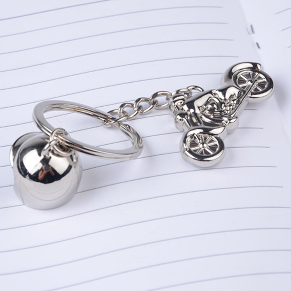 Móc treo chìa khóa hình xe máy &amp; nón bảo hiểm ngộ nghĩnh