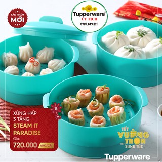 Tupperware chính hãng - xửng hấp steam it paradise 3 tầng tupperware