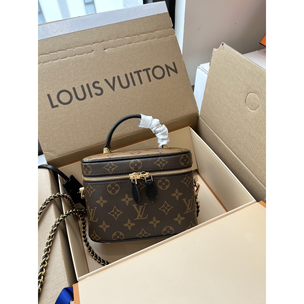 Túi xách L.V Vanity SP dáng cốp Full box nam châm, dustabg size 20/Túi cầm tay L.V Vanity SP Full box 2 lớp size 20