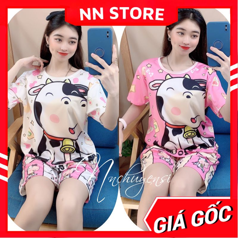 Đồ bộ bò sữa cho bé & người lớn form rộng đến 60kg vải thun mềm mịn mát bé gái bé trai trẻ em DBRBD SIZE 14 ĐẾN L
