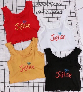 Áo croptop chữ thêu