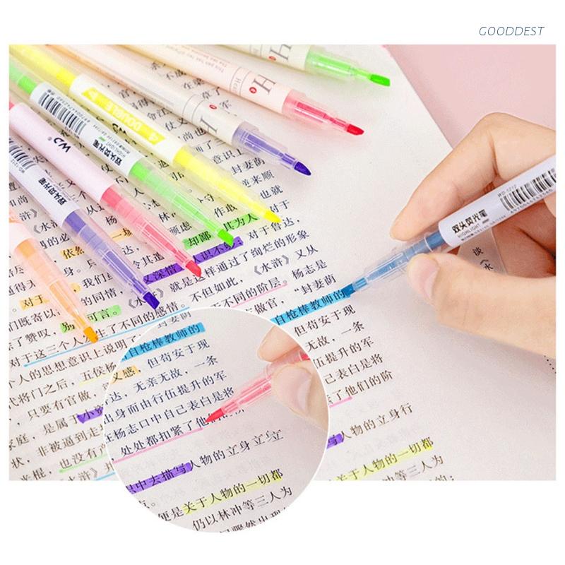 Bút Đánh Dấu Hai Đầu 9 Màu Huỳnh Quang
