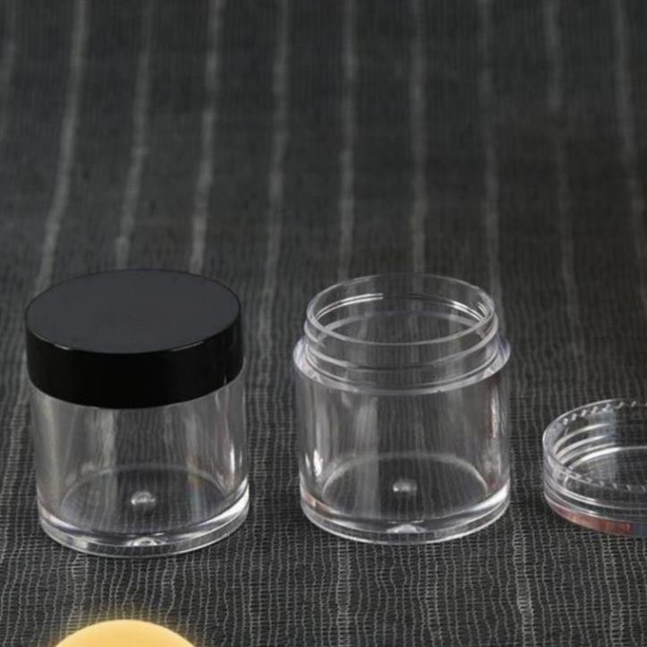 Hủ Đựng Kem ❤ RẺ VÔ ĐỊCH ❤ Hũ nhựa trong 10g thân cao nắp đen , Hũ chiết mỹ phẩm , chai lọ chiết mỹ phẩm .