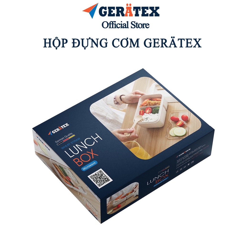 Hộp đựng cơm văn phòng Gerätex chất lượng CHLB Đức, nhập khẩu chính ngạch tặng kèm đũa thìa
