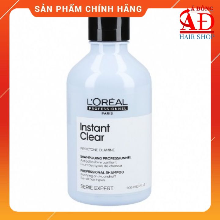 [+Tặng mũ trùm][Loreal] Dầu gội dành cho tóc và da đầu gàu L'oreal Instant Clear Pure shampoo 300ml New 2022