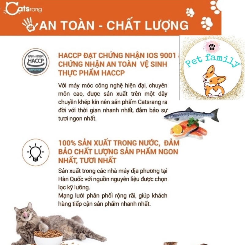 Thức ăn hạt cho mèo Catsrang Hàn Quốc-gói 400g-familypetshop.vn