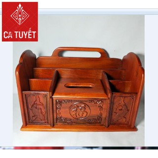 GIÁ ĐỰNG BÚT,Đựng Đồ ĐA NĂNG GỖ HƯƠNG - LOẠI TO CHẠM TỨ DIỆN ( ẢNH THẬT)