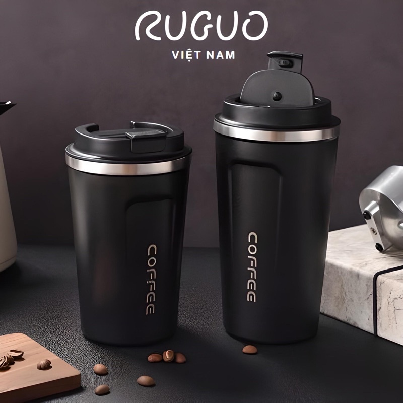 Cốc giữ nhiệt Coffee inox 304 màu Black dung tích 500ml giữ nhiệt 12h cao cấp