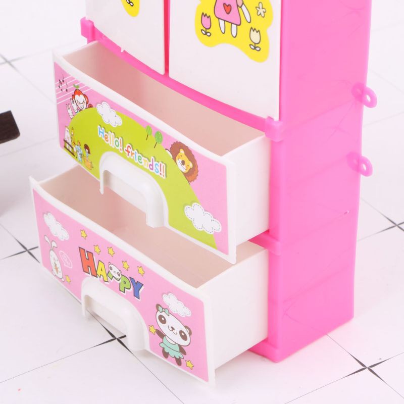 Tủ quần áo ấm áp hình thỏ xinh xắn dành cho búp bê Barbie