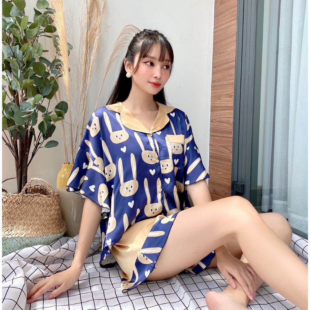 Bộ Lụa Cánh Tiên Họa Tiết Mặc Nhà | BigBuy360 - bigbuy360.vn