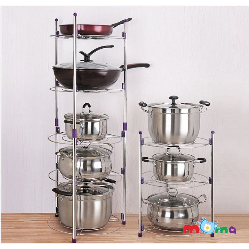 [Mã LIFEXANH24 giảm 10% đơn 99K] Kệ để nồi xoong chảo inox 304 thiết kế 5 tầng tiện dụng Kệ nhà bếp