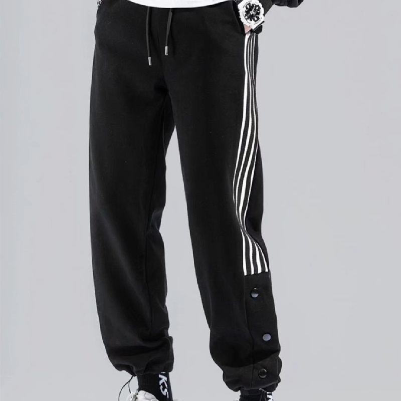 Quần dài ống rộng kẻ sọc thời trang Hàn Quốc cao cấp cho nam size S-3XL