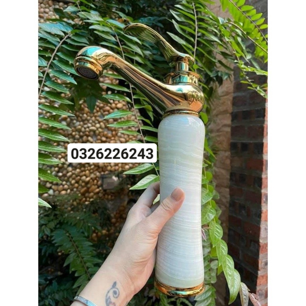 vòi lavabo rửa mặt, rửa tay bọc đá với 2 chế độ nước nóng lạnh hàng cao cấp