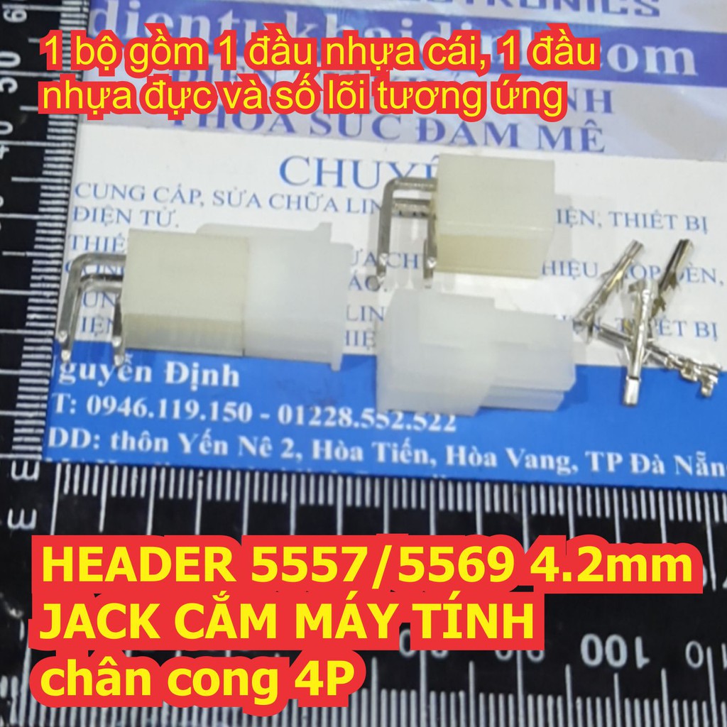 BỘ RỜI ĐẦU NHỰA ĐỰC, CÁI, LÕI SẮT ĐẦU NỐI HEADER 5557/5569 4.2mm JACK CẮM MÁY TÍNH chân cong các loại 2P ~ 22P kde6430