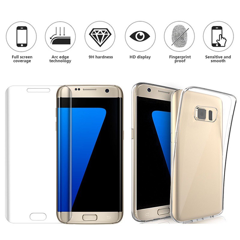 【Ready】 Ultra Thin Clear Gel Case Cover+ Soft Protective Film for Samsung Galaxy S7 Edge imercado