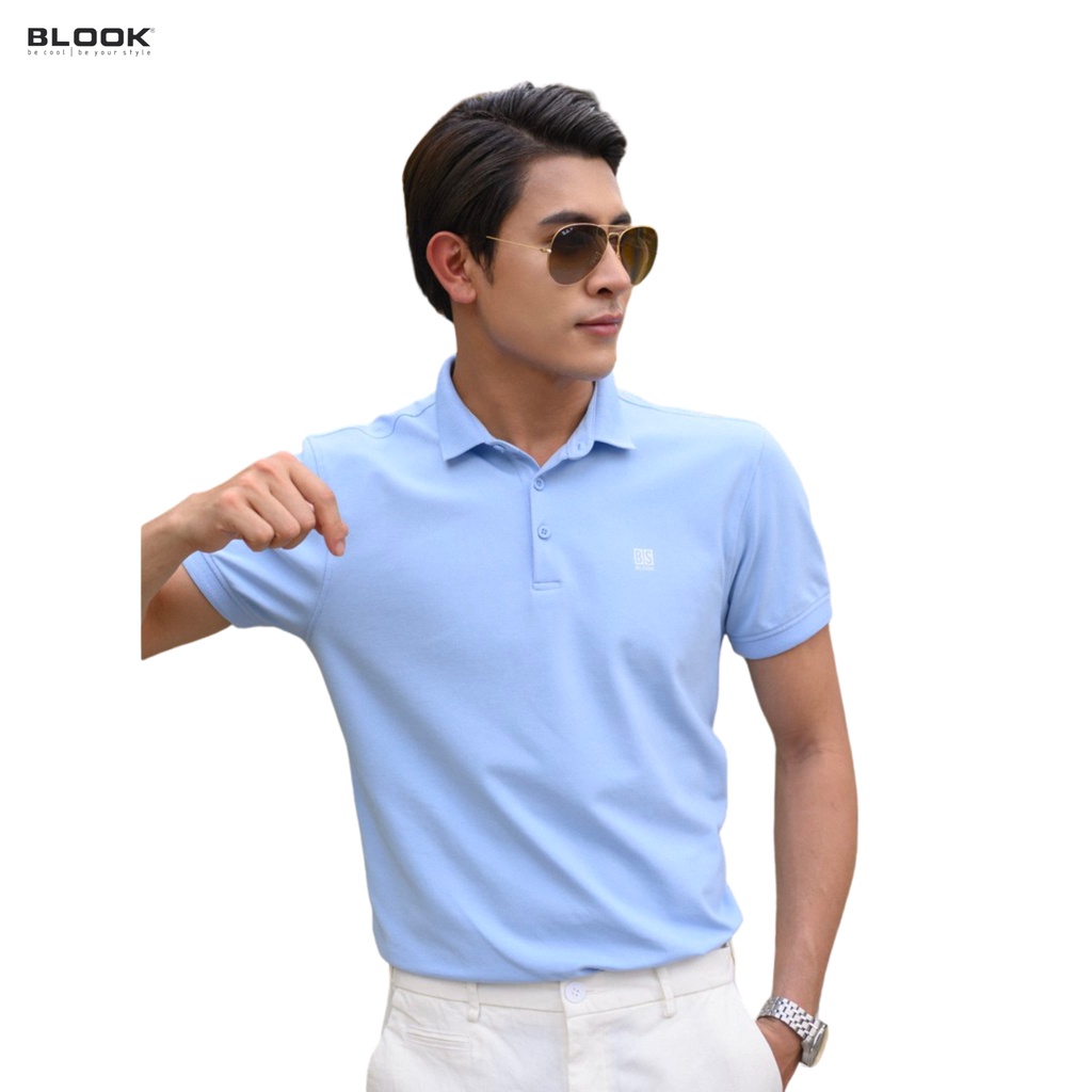 Áo polo nam basic BLOOK chất vải thun cá sấu cotton co giãn in logo BS đơn giản 3 màu 33289