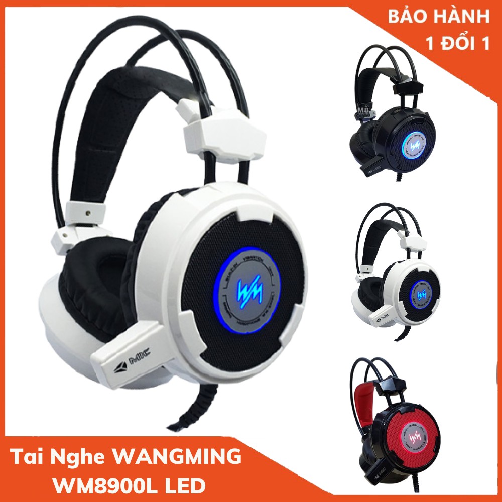 Tai Nghe Chụp Tai , Tai Nghe Gaming có Mic Wang Ming 8900L có Led Headphone WangMing 8900L LED