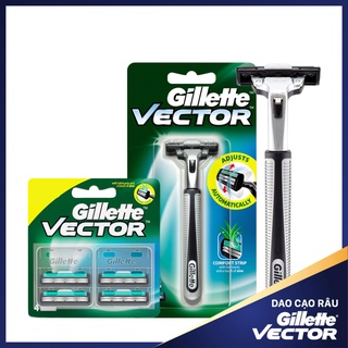 Dao Cạo Râu GILLETTE Vector Siêu Bén Giảm Ma Sát (1 Cây Kèm 4 Lưỡi)