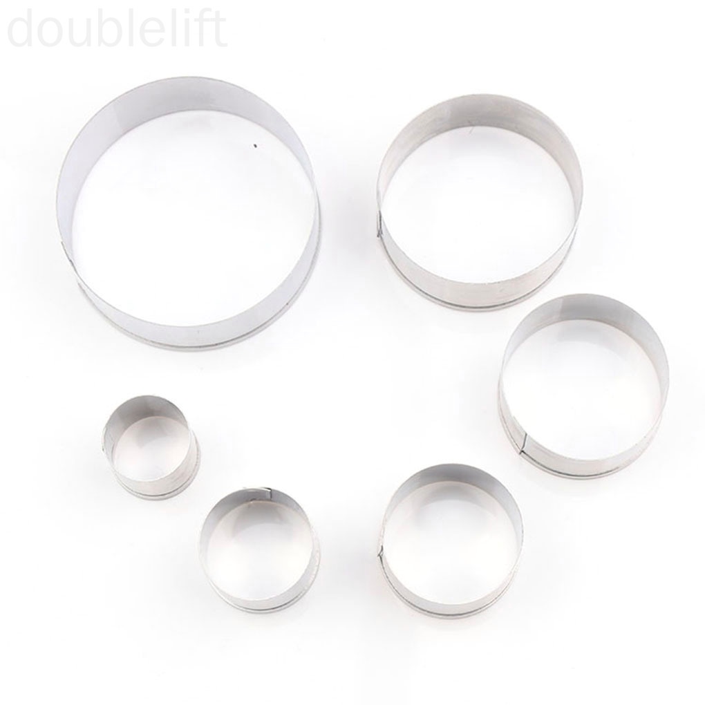 Set 6 Khuôn Cắt Bánh Hình Tròn Chất Liệu Thép Không Gỉ Tiện Dụng