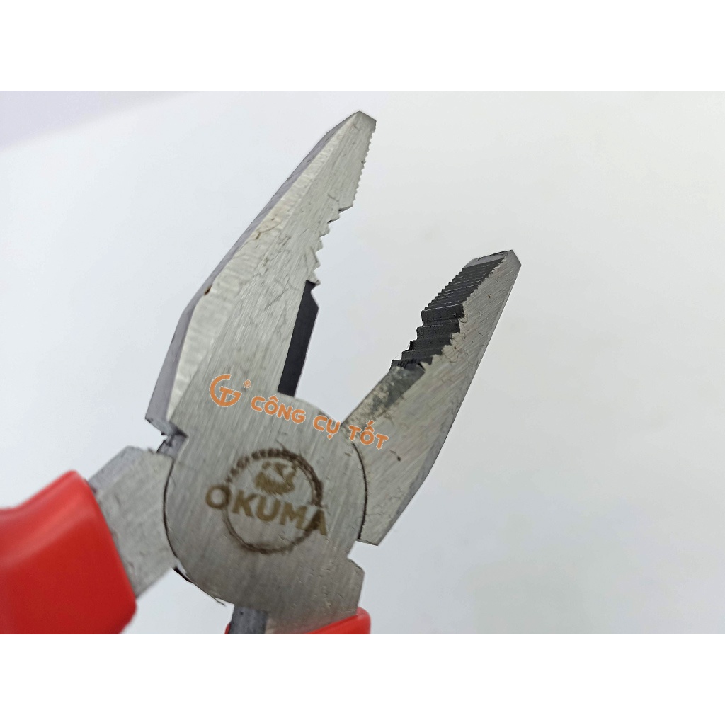 Kìm điện tay đỏ OKUMA bấm cắt tuốt dây điện