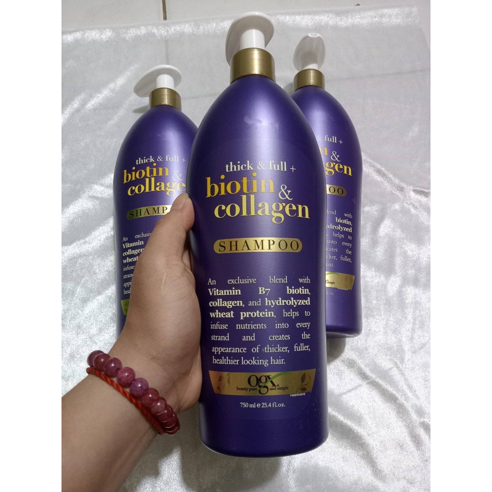 Dầu gội kích thích mọc tóc Biotin &amp; Collagen 750ml của Mỹ (có vòi)