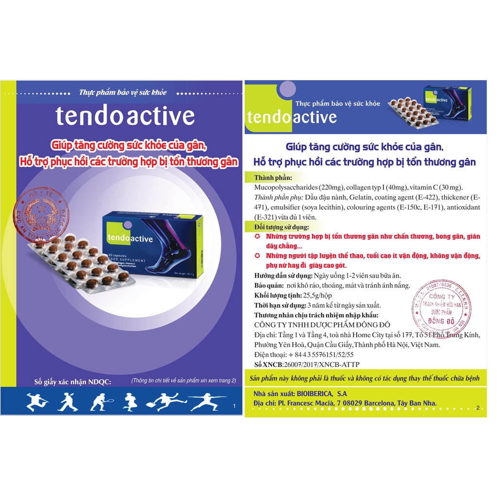 Tendoactive - Phục hồi tổn thương gân, dây chằng