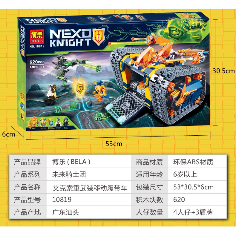 Đồ chơi lắp ráp Bela 10819 Nexo Knights Xe Tăng Tank của AXL Xếp Mô Hình Minifigures hiệp sĩ tương lai