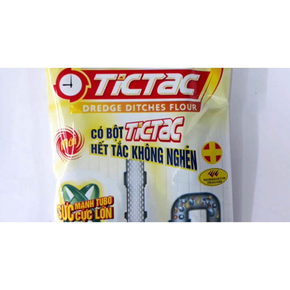 Combo Bơm thụt thông tắc nghẹt bồn cầu và bột thông tắc cống Tictac 100g