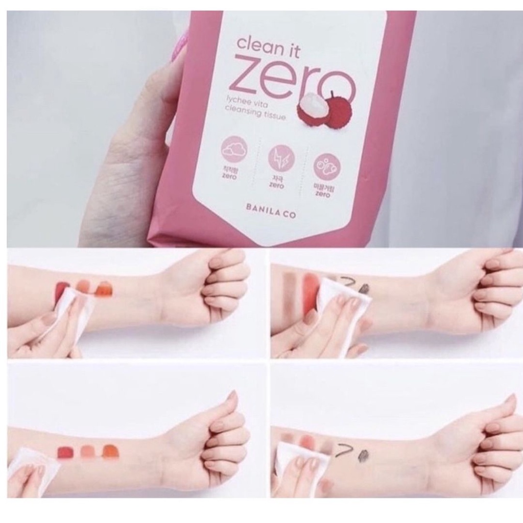 Túi Khăn giấy tẩy trang Banila Co Clean It Zero Lychee Vita Cleansing Tissue