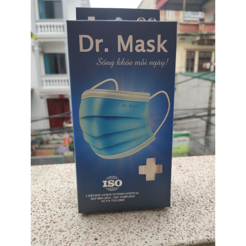 Khẩu trang y tế màu trắng Dr Mask - khẩu trang 3 lớp ( 30 chiếc / hộp)