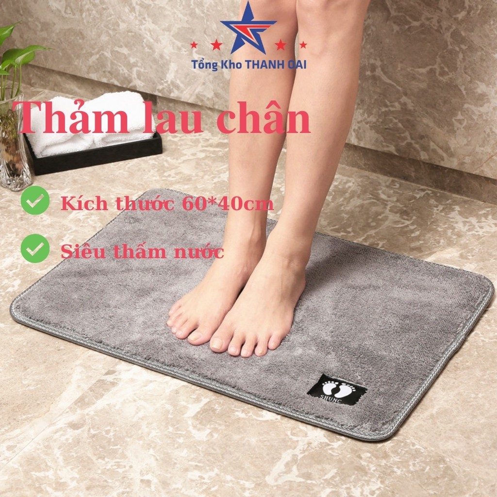 Thảm lau chân nhà tắm nhà bếp hình BÀN CHÂN chống trượt - thảm chùi chân đẹp san hô cao cấp