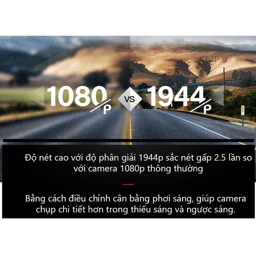 Camera hành trình ô tô Xiaomi 70mai Dash Cam Pro Plus A500 Siêu Nét 1944P - Tích hợp sẵn GPS, Phiên Bản Quốc Tế