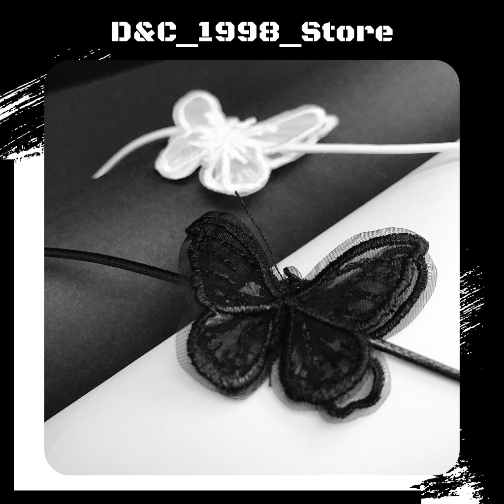 Dây Chuyền, Vòng Cổ Nữ Hình Bươm Bướm Bằng Vải Dệt - D&C_1998_Store
