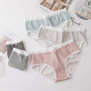 Quần Lót Nữ Cotton Kẻ Karo Chất Liệu Bông Mềm Mại Hàng Quảng Châu Cao Cấp