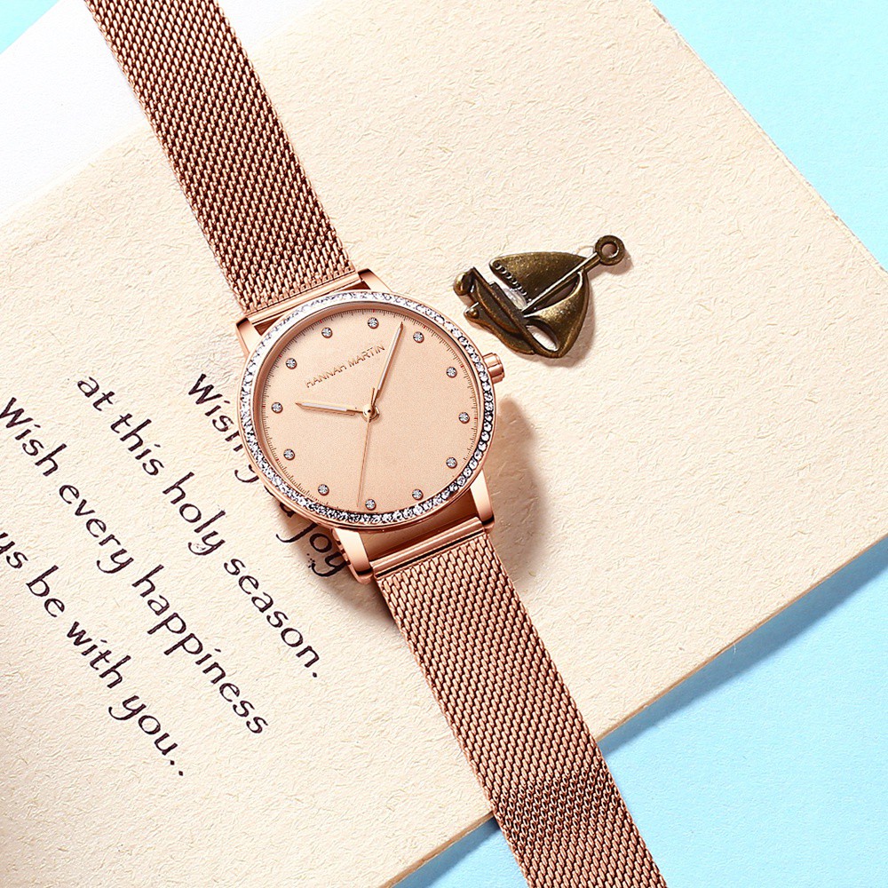 Đồng hồ nữ Hannah Martin chính hãng - dây thép không gỉ - Model HM-107WF | BigBuy360 - bigbuy360.vn