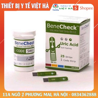 Que thử Acid Uric - Phụ kiện máy đo đường huyết Benecheck Plus (25 que) Que thử Acid Uric