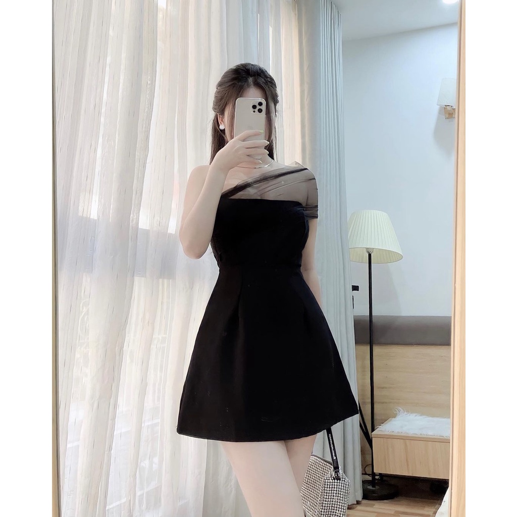 Váy Cúp Ngực Cách Điệu Ren Chất Liệu Tuyết Mưa