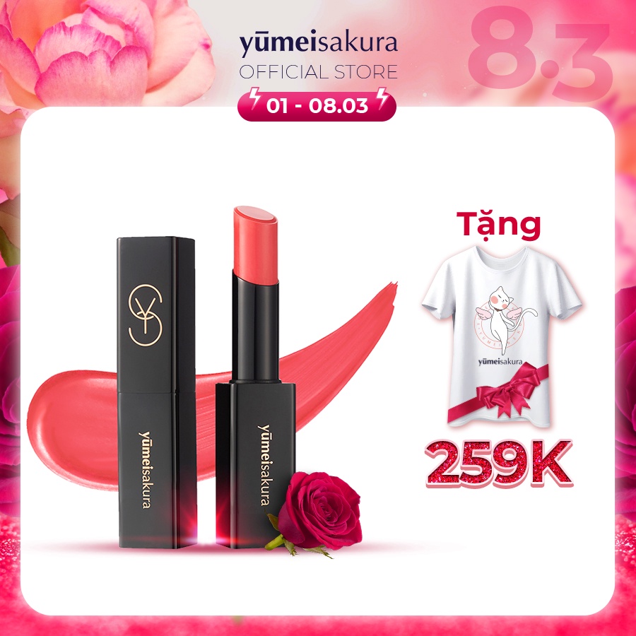 Son Siêu Dưỡng Khóa Màu Hồng San Hô - YMS04 - Dòng Collagen Boosting Yumeisakura