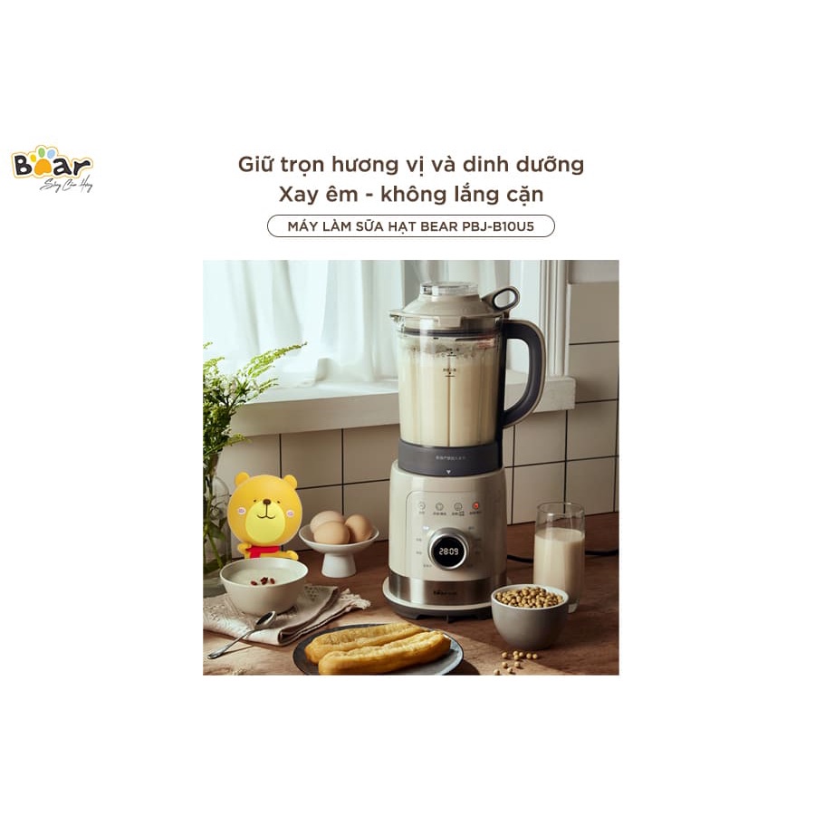 Máy làm sữa hạt Bear đa năng 1,5L 8 chức năng cối xay thuỷ tinh chịu nhiệt tốt chống tràn Gia dụng BearTuli Mart