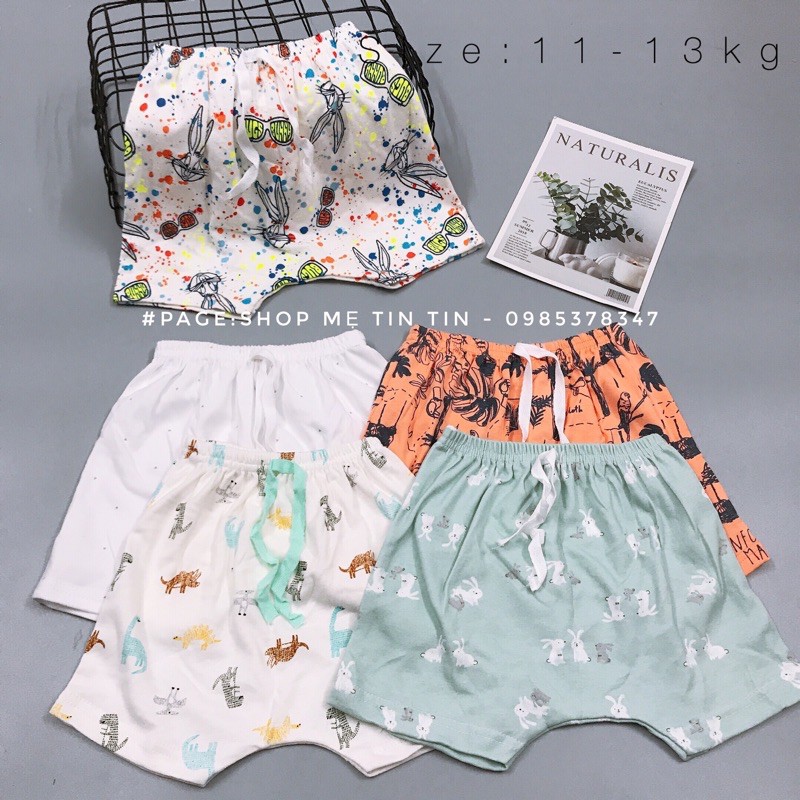 SET đùi 5c cotton- cho bé (11-13kg màu như hình) nhiều màu-trắng -cam-ghi -xanh